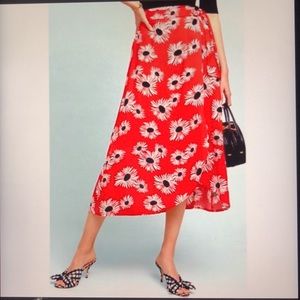 Anthropologie 37 of 52 conversations “fresh as a daisy” midi wrap skirt, size M